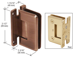 Antique Brushed Copper Pinnacle Shower Door Hinge