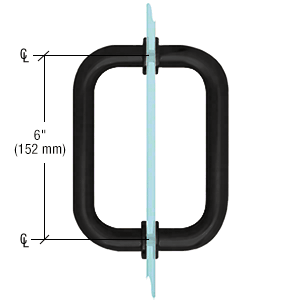 Matte Black 6" Tubular Back-to-Back Shower Door Pull Handles