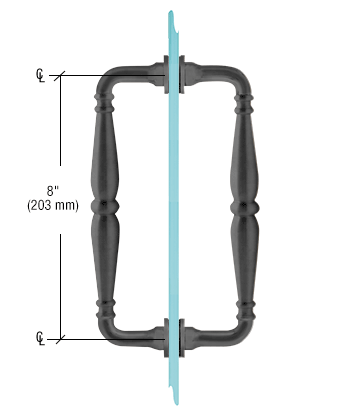 Matte Black 8" Victorian Style Back-to-Back Pull Handles