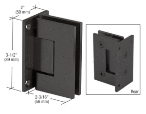 Matte Black Geneva 037 Series Wall Mount Full Back Plate Standard Hinge