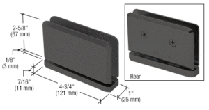Matte Black Senior Prima 01 Series Top or Bottom Mount Hinge