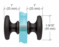 Matte Black Traditional Style Back-to-Back Shower Door Knobs