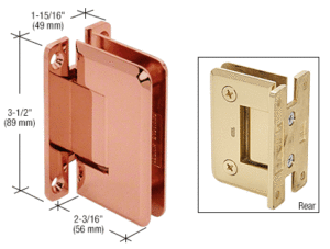 Polished Copper Pinnacle Shower Door Hinge