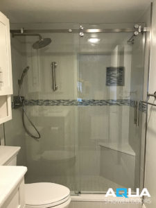 3-8 Frameless Glass Shower Door - Barn Style